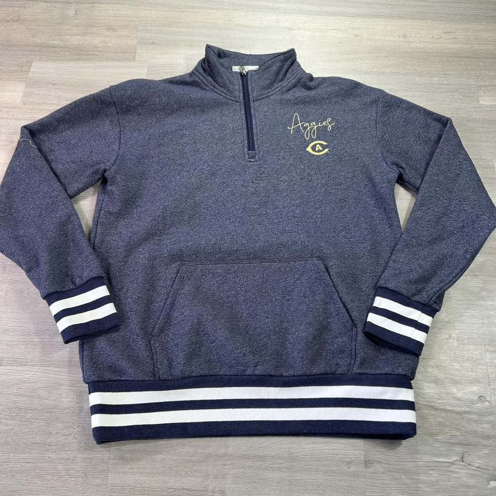 NWOT UC Davis Aggies Sweatshirt Mens Medium Blue NCAA Champion 1/4 Zip Pullover